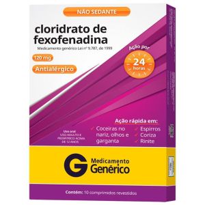Cloridrato de Fexofenadina 120mg Caixa com 10 Comprimidos Revestidos - Cimed (GENÉRICO)