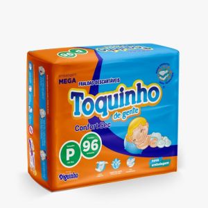 Toquinho Fralda Super Premium Tamanho Pequeno Com 96 Tiras