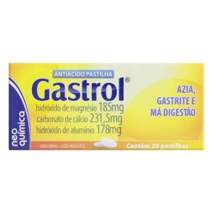 Gastrol Pastilha 185mg + 231,5mg + 178mg Caixa com 20 Pastilhas