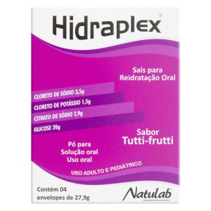 Hidraplex 4 Envelopes com 27,9G de Pó para Solução de Uso Oral Sabor Tutti-Frutti
