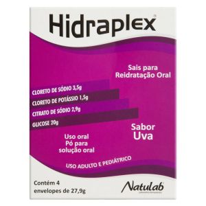 Hidraplex 4 Envelopes com 27,9G de Pó para Solução de Uso Oral Sabor Uva