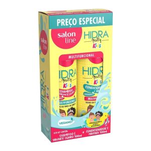 Kit Salon Line Hidra Multy Kids Shampoo e Sabonete Líquido 300mL + Condicionador e Máscara 300mL