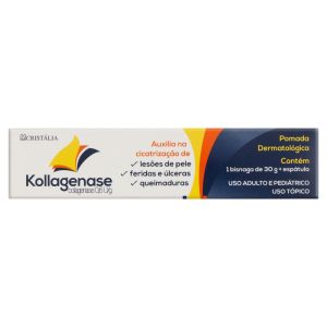 Kollagenase 0,6U/G Caixa com 1 Bisnaga com 30G de Pomada de Uso Dermatológico + Espátula