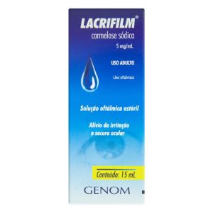 Lacrifilm 5mg/mL Caixa com 1 Frasco Gotejador com 15mL de Solução de Uso Oftálmico