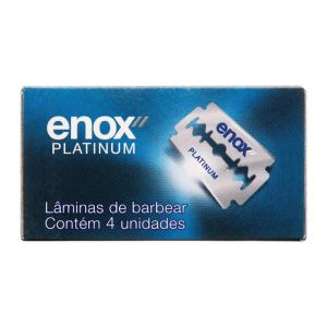 Lâminas de Barbear Duplo Fio Enox Platinum com 4 Unidades