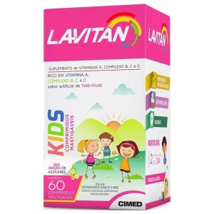 Lavitan Kids 60 Comprimidos Mastigáveis Tutti Frutti