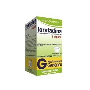 Loratadina Medquímica 1mg/mL Caixa com 1 Frasco com 100mL de Xarope + Copo Medidor - Medquimica (GENÉRICO) 