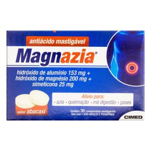 Magnazia Comprimido 153mg + 200mg + 25mg Blister com 30 Comprimidos Sabor Abacaxi