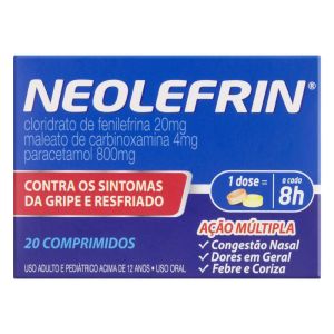 Neolefrin Comprimido 400mg + 20mg 400mg + 4mg Caixa com 20 Comprimidos