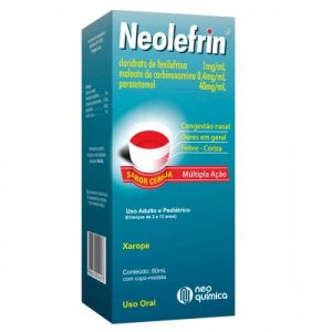 Neolefrin Xarope 40mg/mL + 1mg/mL + 0,4mg/mL Caixa com 1 Frasco com 60mL de Xarope + Copo Medidor