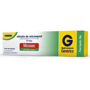 Nitrato de Miconazol Creme 20mg Caixa com 1 Bisnaga com 28G de Creme de Uso Dermatológico - Cimed (GENÉRICO)