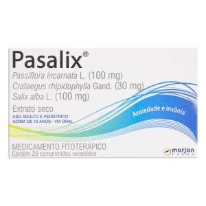 Pasalix 100mg + 30mg + 100mg Caixa com 20 Comprimidos Revestidos
