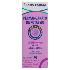 Permanganato de Potássio Adv Farma 100mg Caixa com 30 Comprimidos