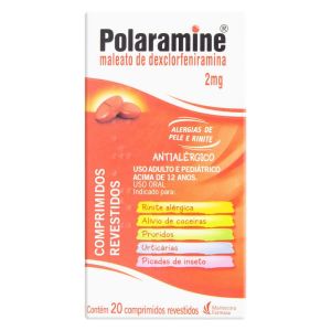 Polaramine Comprimido 2mg Caixa com 20 Comprimidos Revestidos