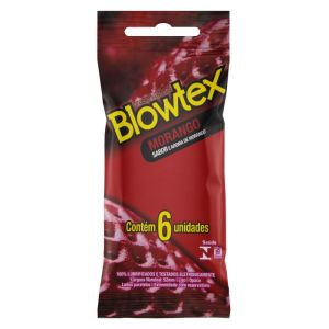 Preservativo Morango com 6 Unidades Blowtex Vermelho