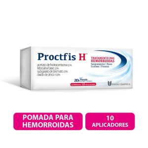 Proctfis H Contra Hemorroidas Pomada 20G com 10 Aplicadores