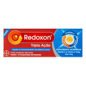 Redoxon Tripla Ação 1G + 10Mcg + 10mg Caixa com 10 Comprimidos Efervescentes Sabor Laranja