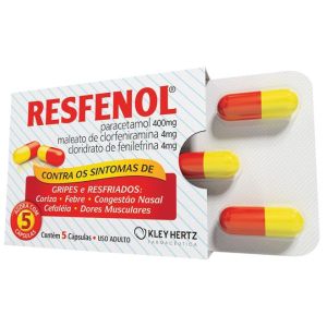 Resfenol 400Mg + 4Mg + 4Mg Caixa Com 5 Cápsulas Gelatinosas Duras