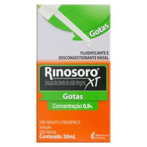 Rinosoro Xt 9,0mg/mL Frasco com 30mL de Solução de Uso Nasal + Conta Gotas