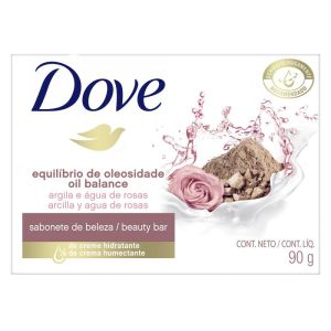 Sabonete Dove Equilíbrio de Oleosidade Argila e Água de Rosas Barra 90G