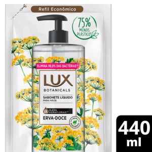 Lux Botanicals Sabonete Liquido Refil para Maos com Glicerina Oleo Hidroflorais Erva-Doce 440mL