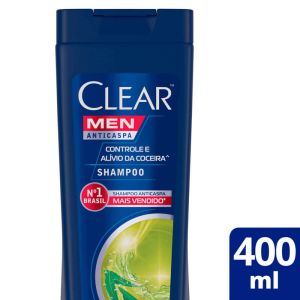 Shampoo Clear Men Anticaspa Controle e Alívio Da Coceira 400mL