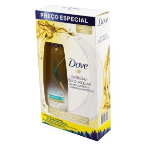 Kit Dove Nutrição Óleo-Micelar com 1 Shampoo de 400mL + 1 Condicionador de 200mL