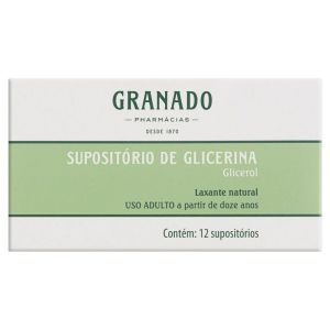 Supositório de Glicerina Granado Pharmacias Caixa com 12 Supositórios Uso Adulto