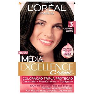 Tintura L'Oréal Imédia Excellence Creme Nº 3 Castanho Escuro