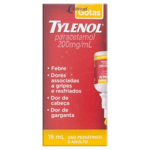 Tylenol Gotas 200mg/mL Caixa com 1 Frasco Gotejador com 15mL de Solução de Uso Oral