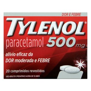 Tylenol Comprimido 500mg Caixa com 20 Comprimidos Revestidos